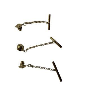 Vintage Gold-Tone Chain And Bar Cufflink Set A195